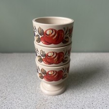Set of 3 Vintage West Germany Emsa Plastic Floral Retro Egg Cups