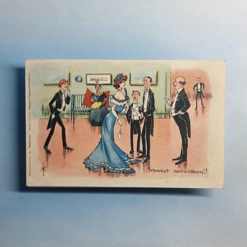 Comic postcard 1905 ballroom - comic,