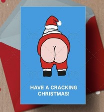Christmas Card santa Adult Funny Humour Rude Offensive Men Women Friend 