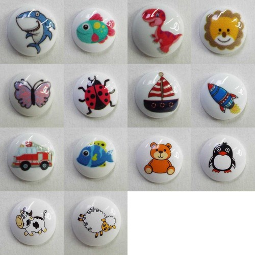 15mm printed buttons childrens - 15mm,