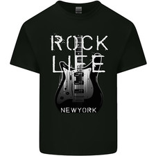 Rock Life Electric Guitar Music New York Band Kids T-Shirt Childrens