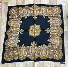 A Seta  Pura Silk Scarf With Paisley Design and Hand Rolled Edges 36” Square 