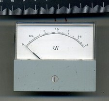 Panel Meter 0-3 Kw Scale 200 ua DC FSD Linear Light Grey RF Amp Mains etc