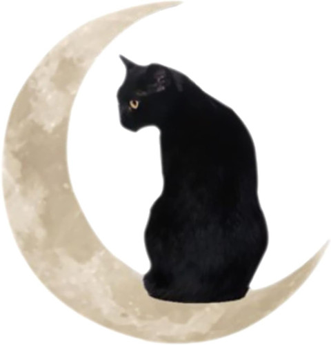 Metal wall decor black cat - black, and