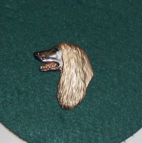 Afghan hound dog breed brooch - afghan,