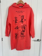 Disney Minnie Mouse Oversize Hoodie Womens 10/12 Long Sleeve Pullover