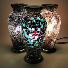 Mosaic Vase Lamp - mirrored, decoration, lighting, embellished, luxury