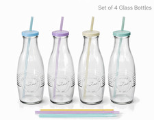 Vtg style glass milk - vtg, bottle