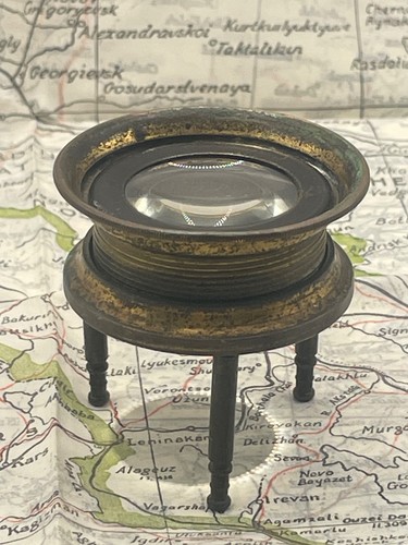 Victorian brass tripod - , map