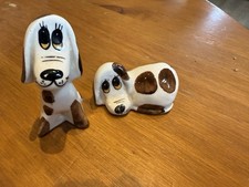 2 x vintage Philip Laureston spotted dog pottery  figurines  