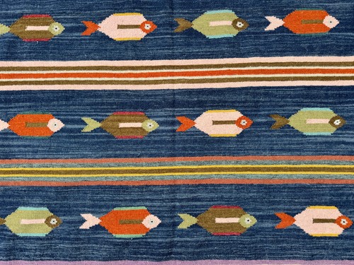 5x8 blue handmade - 5x8, rug