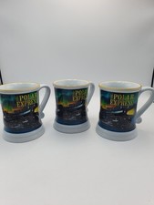The Polar Express Set Of 3 Cups Warner Bross 3D Mugs Coffee Tea Hot Chocolate