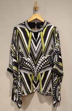 QVC JM Fashion by Julien Macdonald Printed Tunic Top Green / Black Small RRP £54