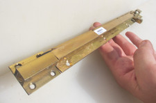 Large Antique Brass Sliding Bolt Door Lock Old Vintage Art Deco 13.5"