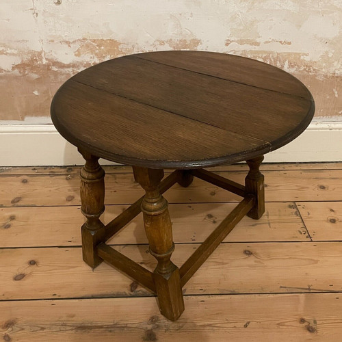 Antique wooden round table - wooden,