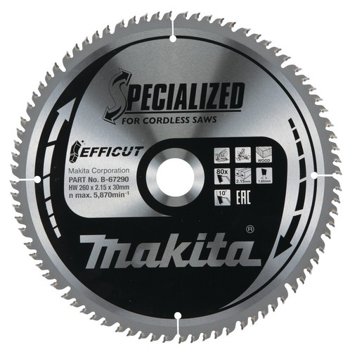 Makita 260mm tooth mitre - 260mm, 80