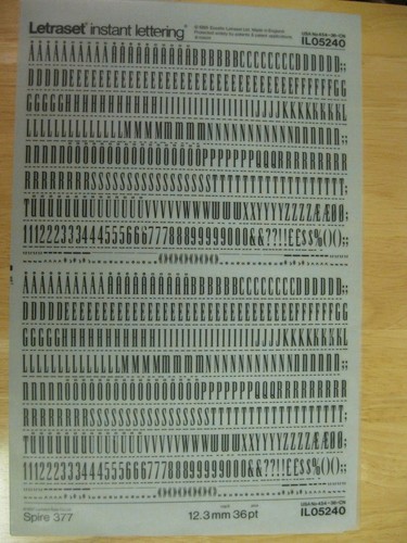 Letraset black letters - .1, x
