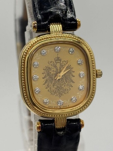 Seiko 18k gold diamond quartz - diamond,