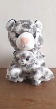 Asda Grey White Soft Plush Cat With Cute Kitten Cuddly Toy Medium 