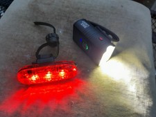 Cateye Omni rear light 3 leds & very bright twin led usb front with 6 modes.