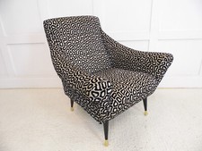 Retro Italian Gio Ponti style modern designer Armchair lounge chair abstract