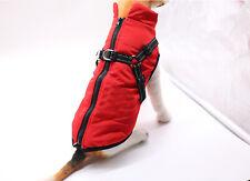 Pet Dog Vest Puppy Dog  Autumn Winter Warm Padded Coat Harness Zip Jacket UK