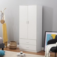 White 2 Door 2 Drawer Wardrobe