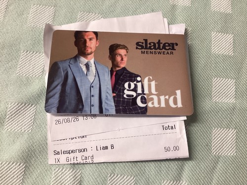 Slater menswear gift - gift, card