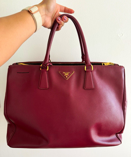 Prada burgundy saffiano - burgundy,