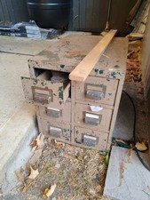 small multi-drawer index card or parts cabinet vintage S.G. & L. Jones Ltd