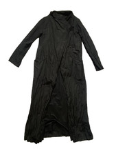 Annette Gortz Black Crinkle Coat Long 38