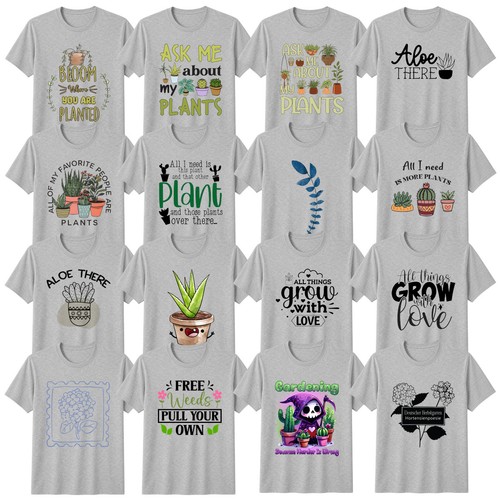 Floral indoor plants shirt - plants, t-shirt