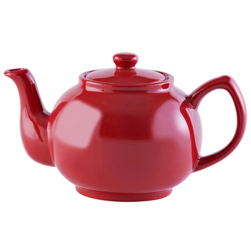 Stoneware teapot bright red - stoneware,