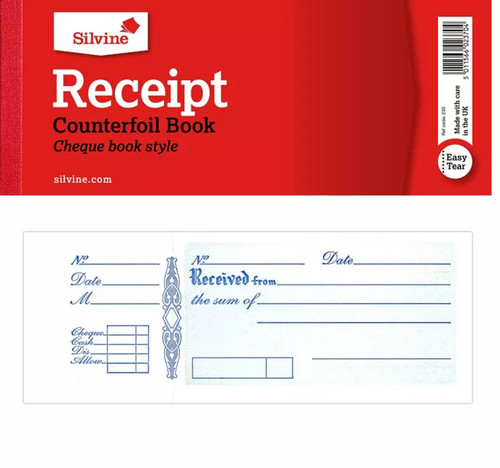 Receipt book cheque style - book,