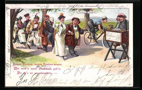 Lithograph couple encounters - lithograph:,