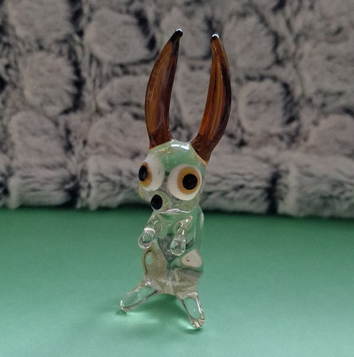 Glass rabbit figurine - rabbit,