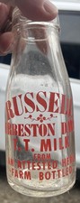 Nice Russell Yerbeston Dairy 1960’s Half Pint Milk Bottle