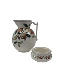 Antique T.C.&F.B Pomegranate Jug and Bowl Ceramic Wash Set Pre-Owned Set Used 