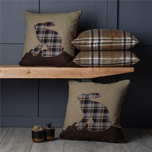 Set tartan check cushion - of,