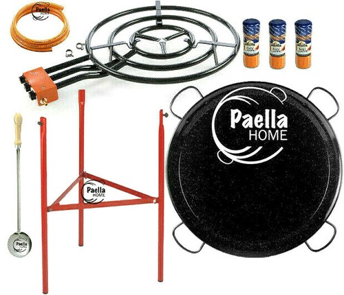 90cm enamelled paella pan set - pan,