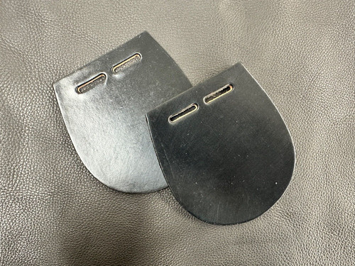 English black leather buckle - black,
