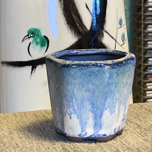 Bonsai pot glazed - pot, footed
