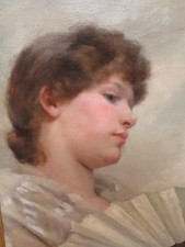 Major Pre-Raphaelite Oil 1888 by Lizzie May Watson