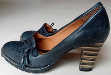 'Clarks' Smart Black Leather Shoes, 3.5 inch Heels, Cushioned Insole, Size 7