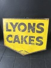 Vintage Lyon’s Cakes Double Sided Sign