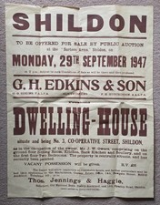 1947 Large Property Auction Poster 3 Co-Operative Street