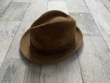 Hush Puppies Dunn and Co Trilby Hat Pigskin Suede, Size 7  / 57  Mod. Steampunk