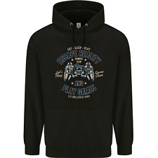 Escape Reality and Play Games Mens 80% Cotton Hoodie