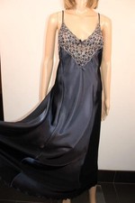 VTG SLENDERELLA GORGEOUS BLUE SILKY GLOSSY LIQUID SATIN NIGHTDRESS, SIZE XL LONG