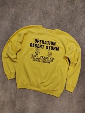 Hanes Vintage 90s Operation Desert Storm Pullover Sweatshirt Yellow Size Large